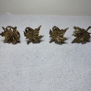 VTG Brass Napkin Rings In The Shape Of A Leaf Set of 4 Table Setting Decor